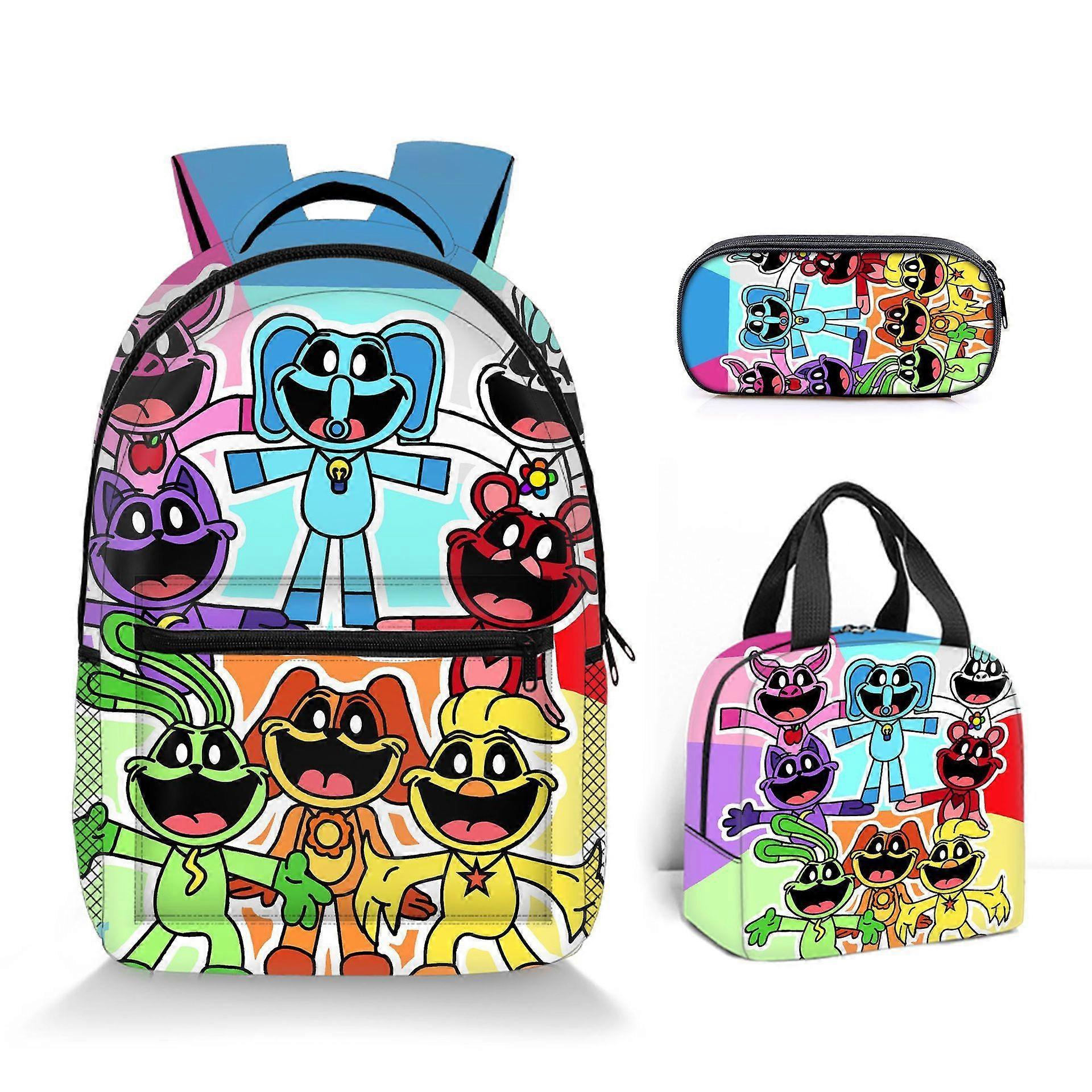 Bobby's Playtime Chapter 3 Smiling Critters Full-Frame Školní taška Obědová taška Taška na tužky Třídílná sada 09 -SJKDXV