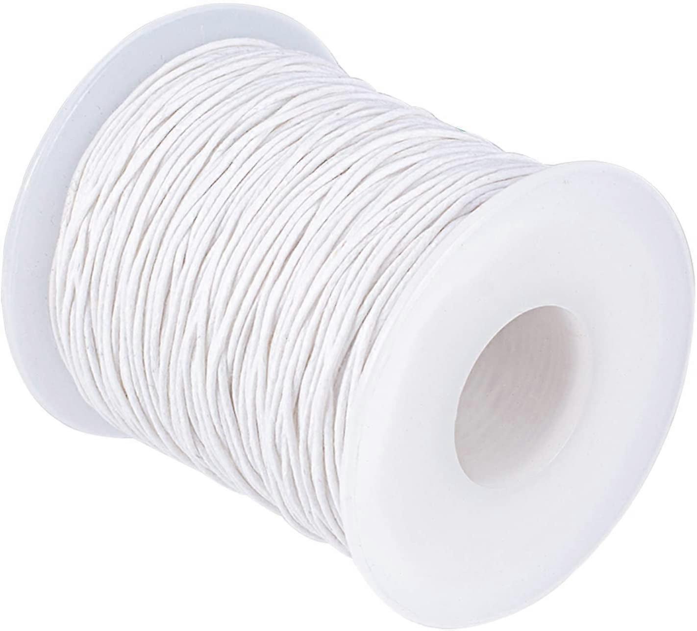1 Roll 1mm 100 Yards Waxed Cotton Cord Thread Beading String for Jewelry Making Crafting Beading Macrame White