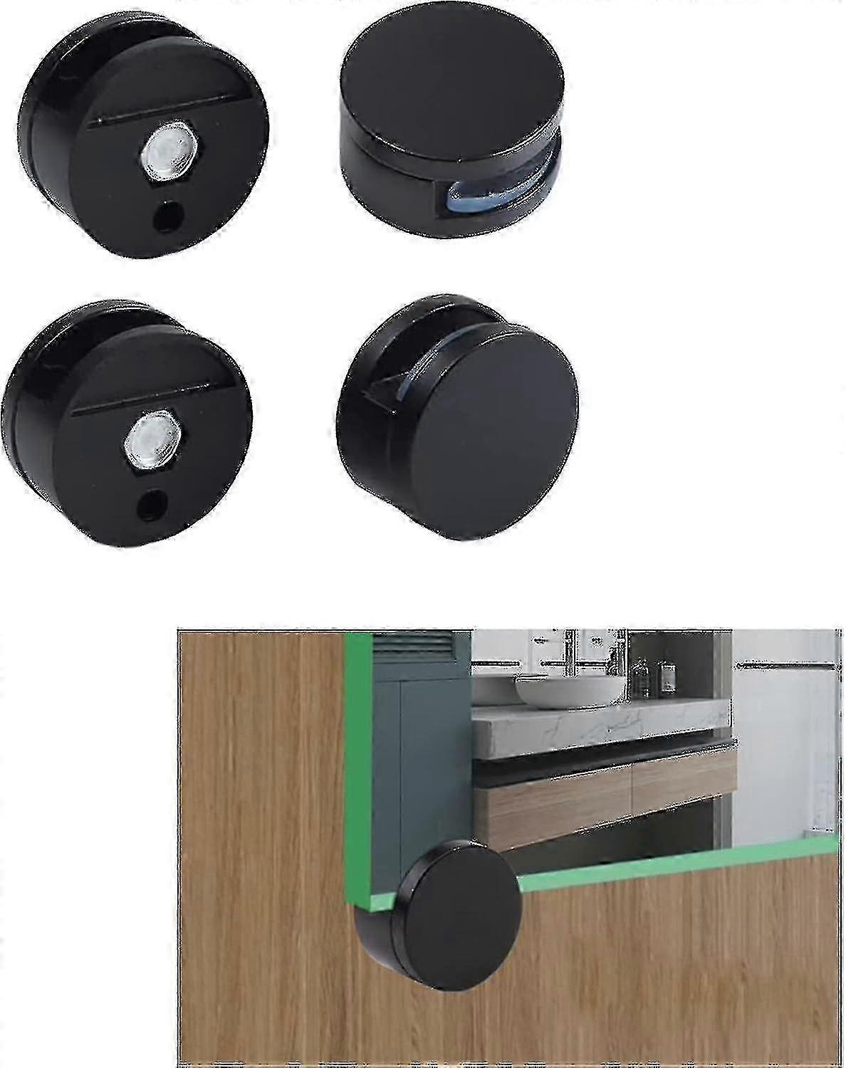 Mirror Clips, Mirror Mounting Clips, 4 Pcs Mirror Brackets,for Walls Fixed Fitting For 3-5mm Thick Mirror (black) Edition 0724