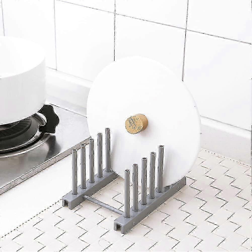 Kitchenware Plate Holder Pot Cover Kitchen Shelf Drainer Grey