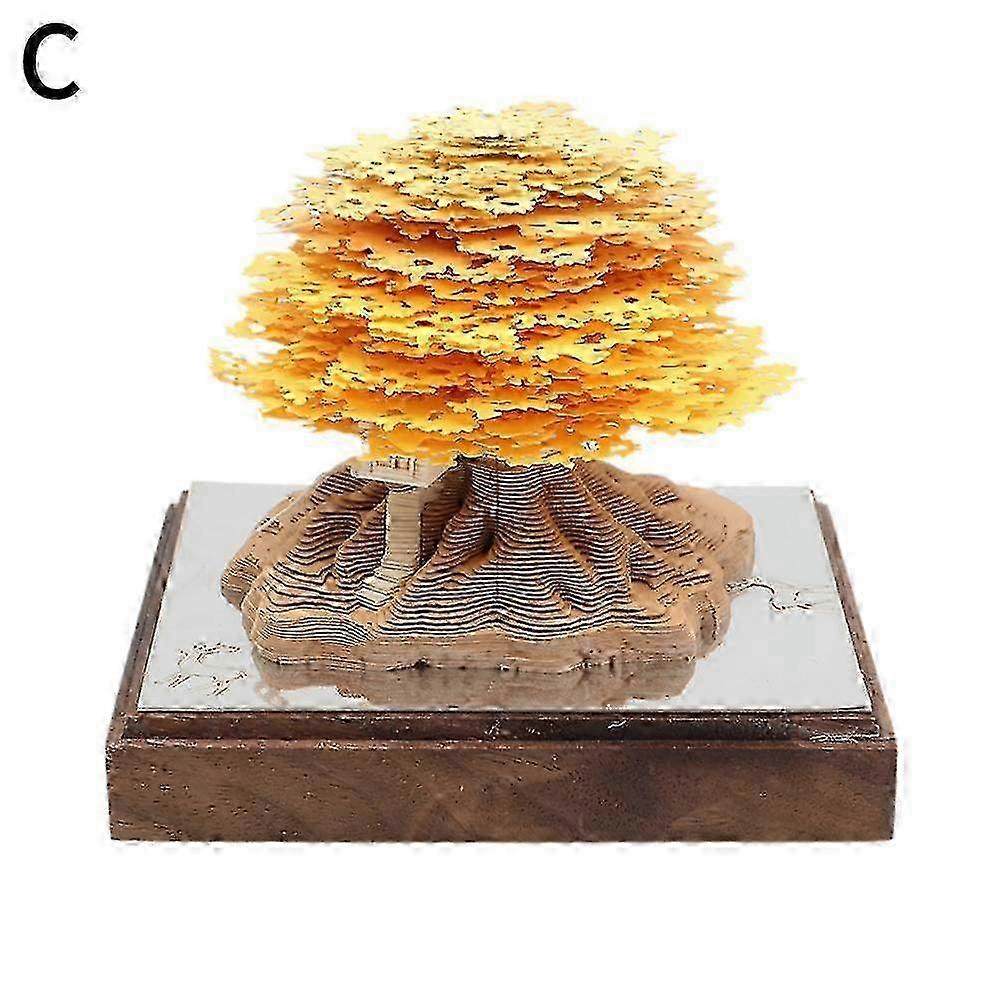 3D Desk Calendar 2025, Time Piece Calendar, Tear-Away 3D Paper Art Notepad