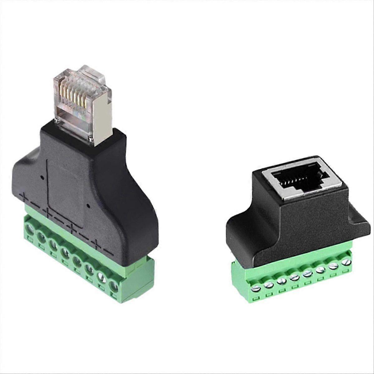 RJ45 Network Adapter Male Female Plug to 8 Pins Screw Terminal RJ45 Jack Socket Connector Internet