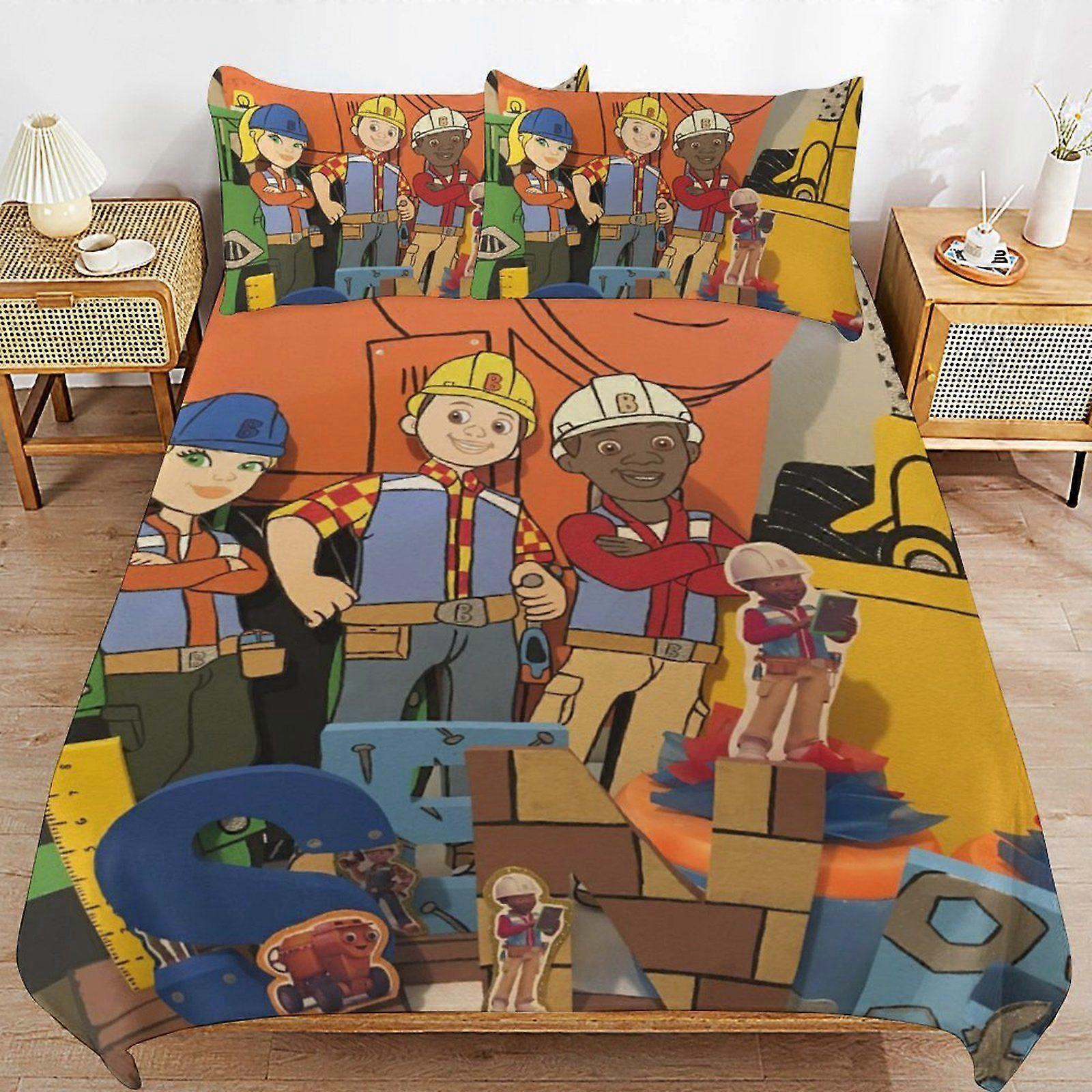 w651 Bob the Builder Hotel Collection Breathable Fabric Gentle Texture Practical Duvet Cover Sets with Hidden Zip m651