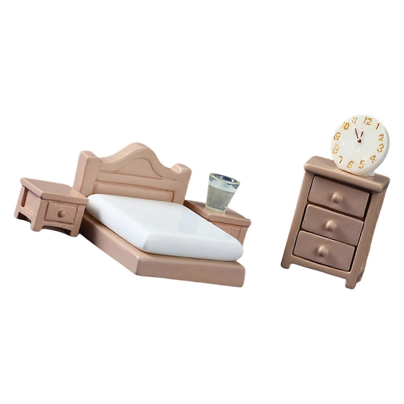 Dollhouses Miniature Furniture Set Table Sofa Model Figure Porps for Realistic Living Room Scene Displaying Decors Multicolor