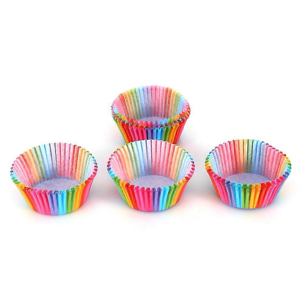 Reusable Paper Muffin Liners, 100Count Mini Rainbow Cupcake Liners For Baking, Colorful Cupcake Papers For Christmas Halloween