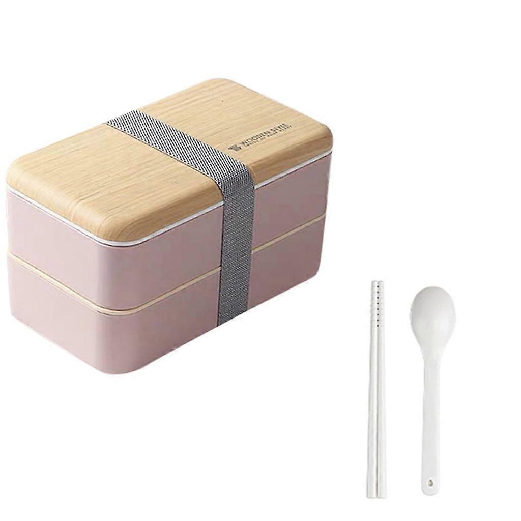 Back to School Savings! Fnyoxu Microwave Lunch Box Japanese Wood Bento Box 2 Layer Container Storage New