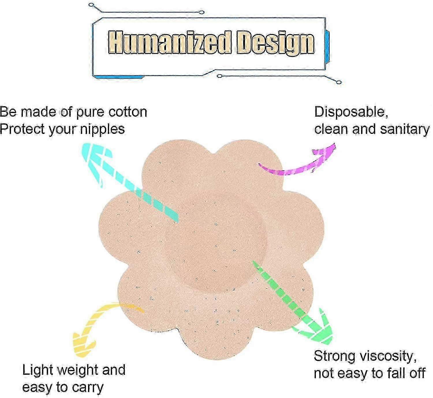 40 زوجا من أغطية الحلمة يمكن التخلص منها فطائر الحلمة بتلات الثدي ملصقات الحلمة ذاتية اللصق ، ووتشو