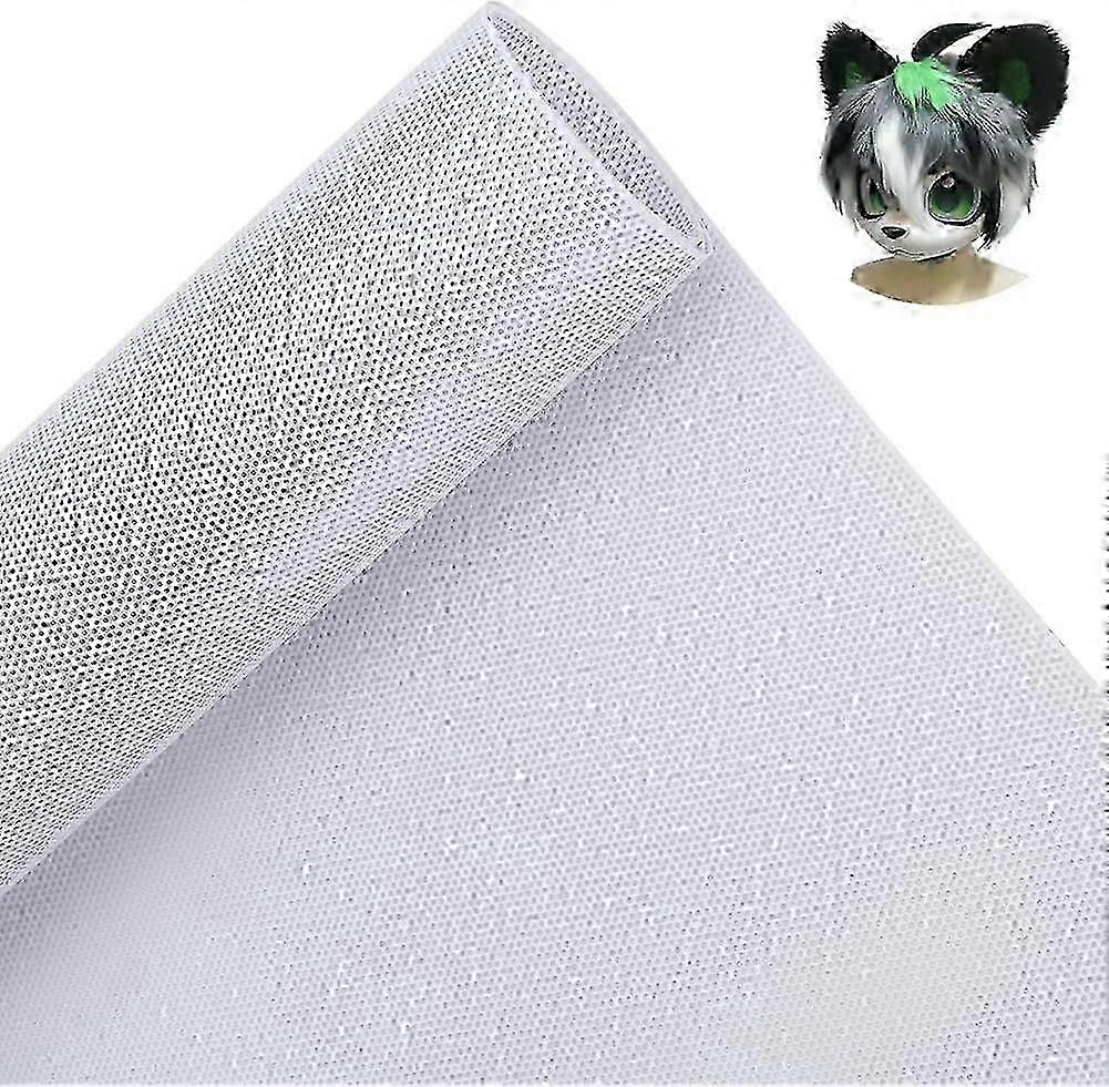 White PVC Plastic Net 39x11.8 Inch Custom Fursuit Eye Mesh Waterproof Printable Mesh for Furries Cosplay Props Fursuits Craft Making Hole: 1mm