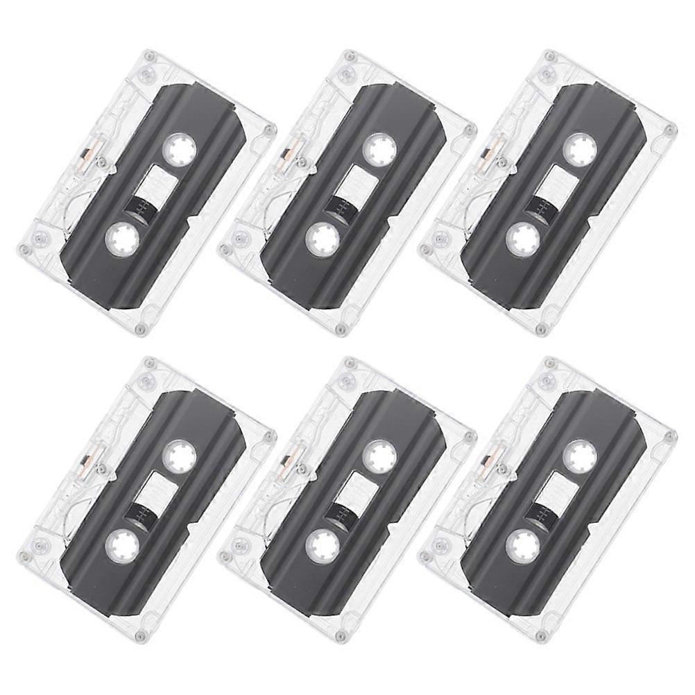 6 pcs Blank Audio Tapes DIY Empty Cassette Tape 30-minute Recordable Blank Cassette Tapes for Greeting