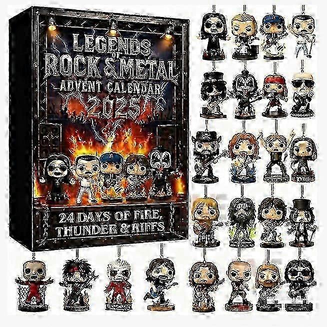 2025-ös adventi naptár LEGENDÁK ROCK METAL Adventi naptár Karácsonyi 2D akril függődísz ajándék A tökéletes karácsonyi ajándék a LEGENDÁK ROCK METAL tagjainak