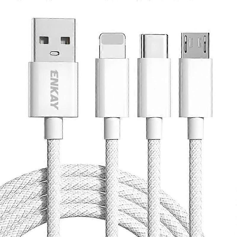 1.5m 60W USB to 8 Pin / Type-C / Micro USB Charging Data Cable