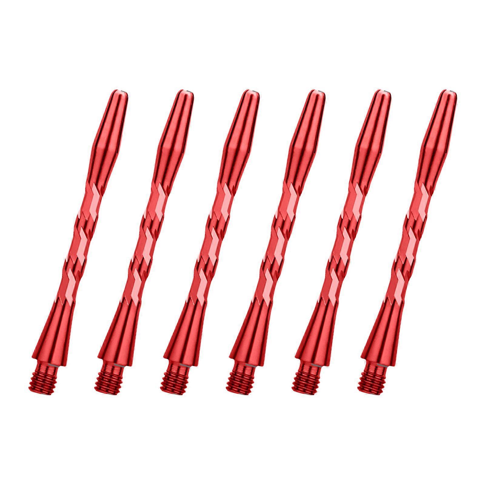 Set of 6 Textured Finish Dart Shafts Aluminum Dart Stems for Increased Accuracy and Game Experience Unique Pattern  Red