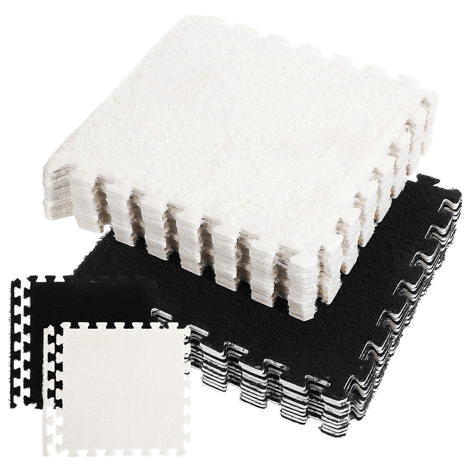Plush Floor Carpet Tiles for Home Use 20Pcs Interlocking Puzzle Mats Soft