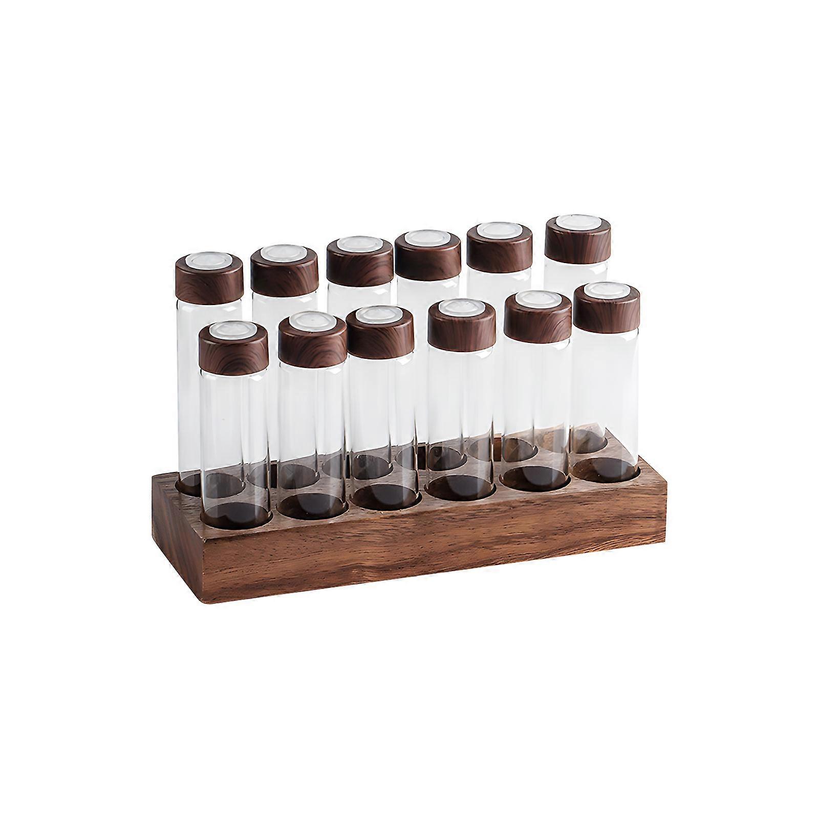 Automatic Venting Coffee Bean Canister With Wood Base Coffee Dispenser For Freshness And Sealed Storage Multicolor