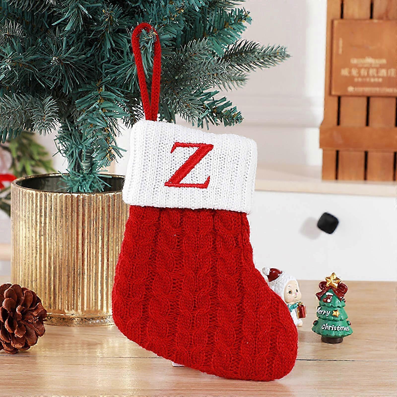 Holiday Decor Props with Wool Knitted Stockings for Christmas Tree