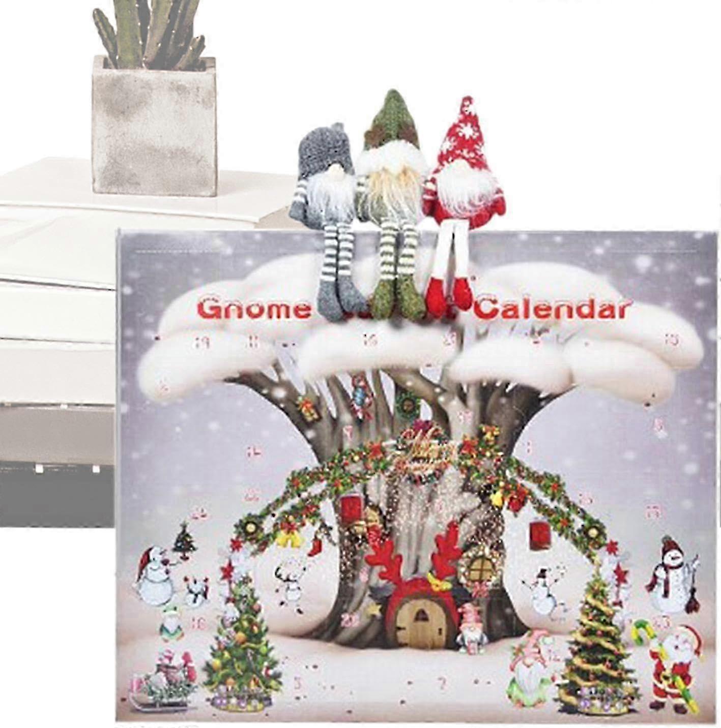 Gnome countdown calendar for Christmas decor with 24 day advent