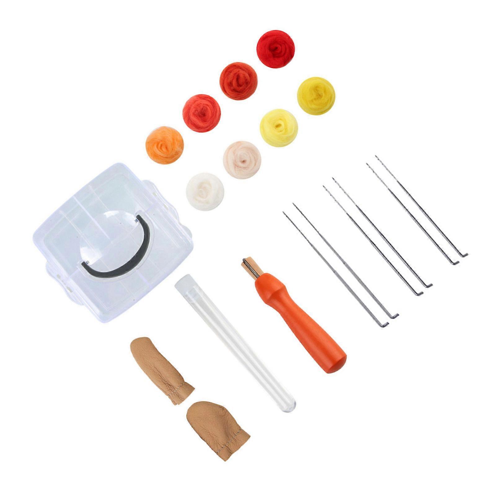 Needle Felting Kits Starter Felting Kits for Beginner Adult Felting Tools Included Needle Finger Protector Material Pack Multicolor