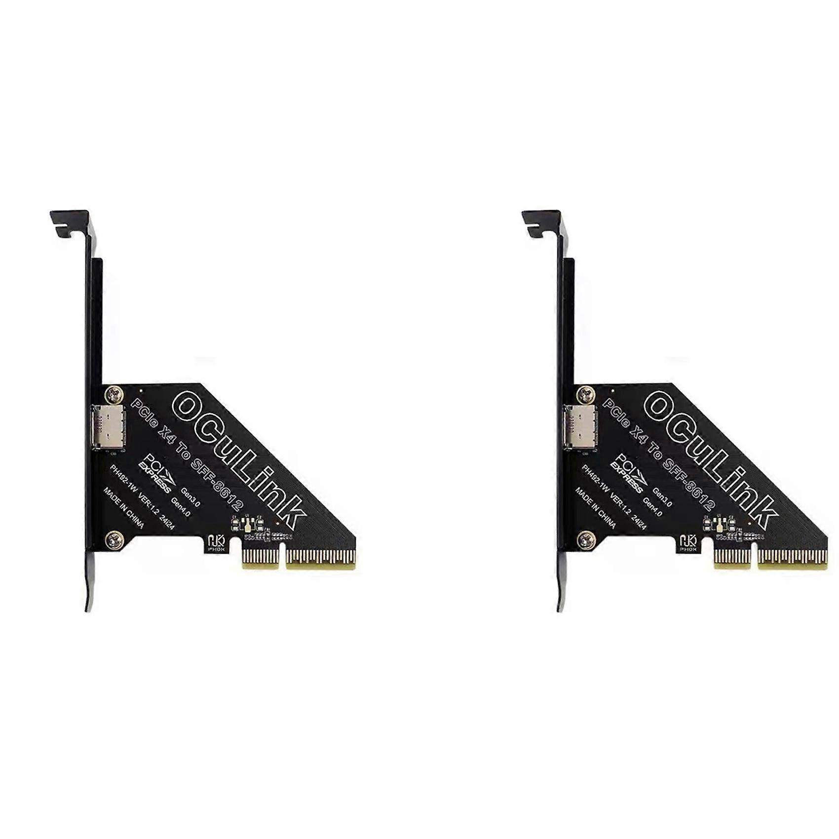 2X PCIe 4.0 X4 to Oculink SFF8611/8612 Expansion Card to SFF-8639 U.2 SSD for External Graphics Card for Win/Linux