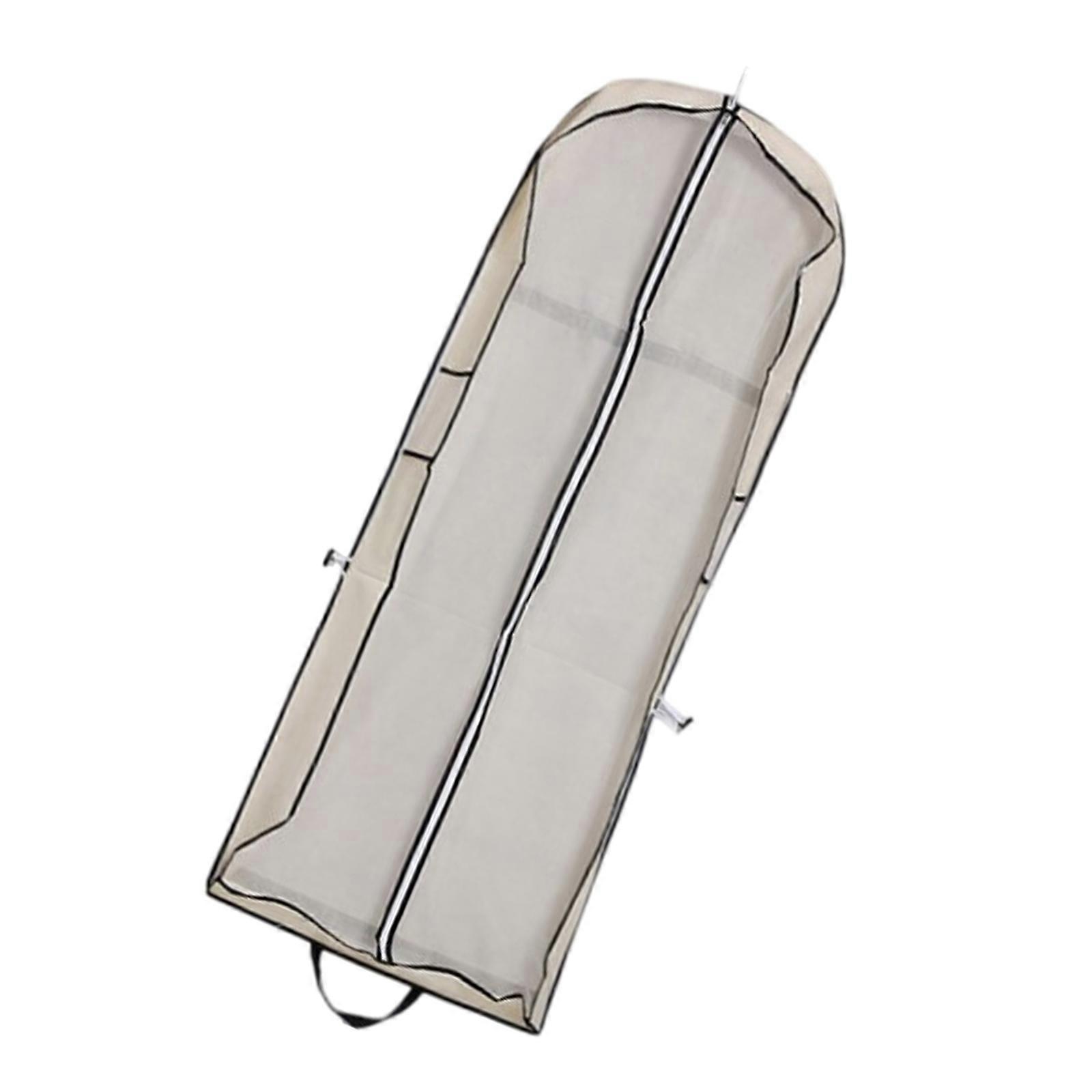 תיק אחסון שמלת כלה עם בד לא ארוג נושם וסגירת רוכסן קל לנשיאה נהדר עבור כלה וצלם לבן