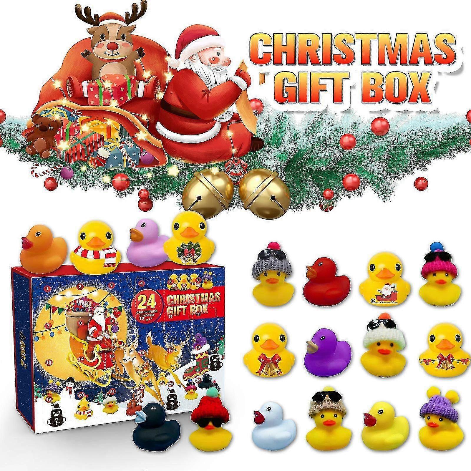 Christmas countdown calendar with 24 days and musical duck toys