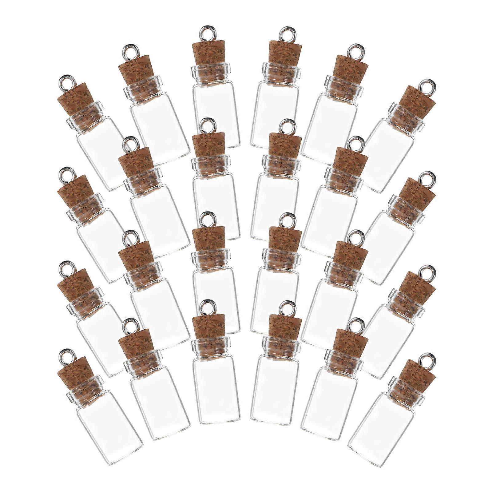 Tiny Glass Jars with Cork for Message Bottles 24Pcs Mini Glass Bottles