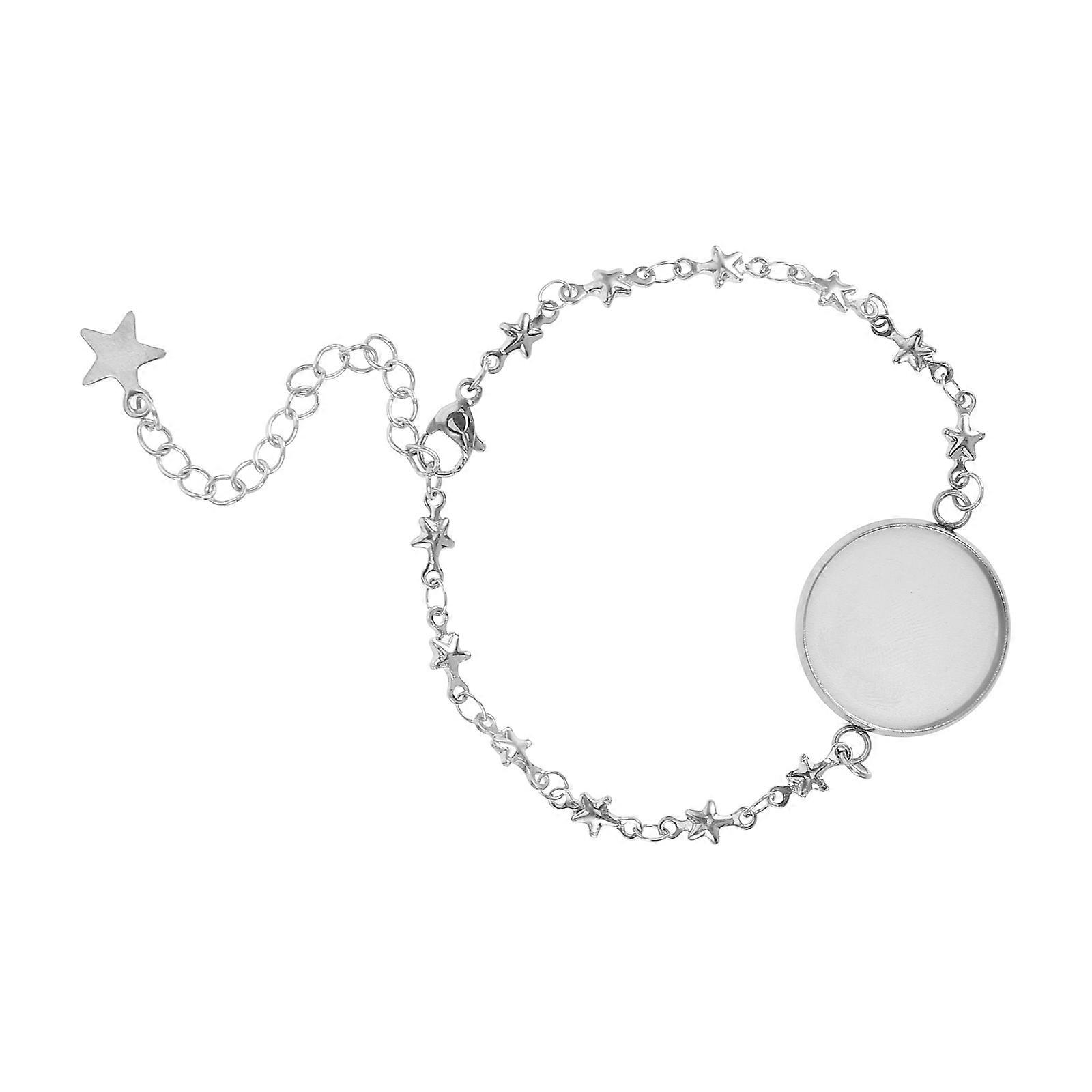 Star Bracelet Adjustable Chain Featuring Bezel Settings for Friends