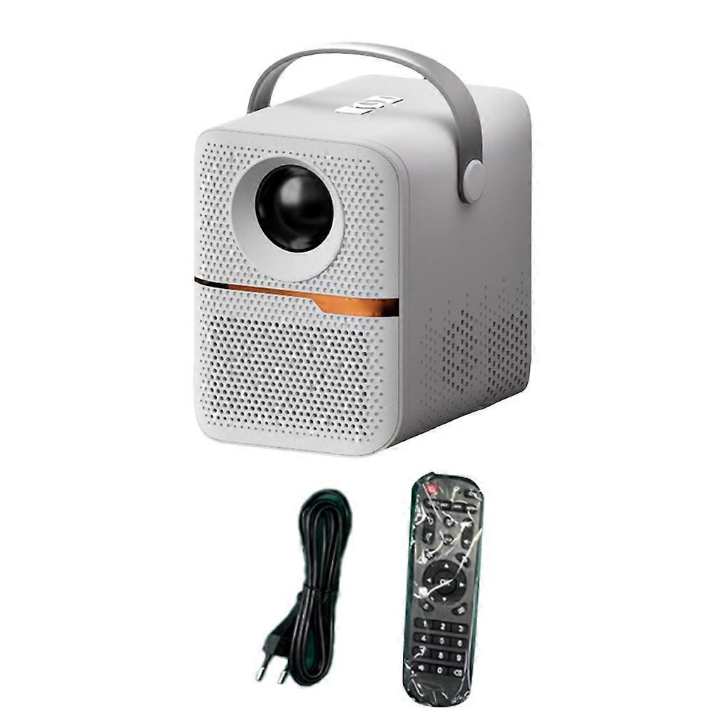 P10 Smart 4K WiFi Portable 1080P Home Theater Video LED Bluetooth Mini Projector Android 10 Projector EU PLUG(White)