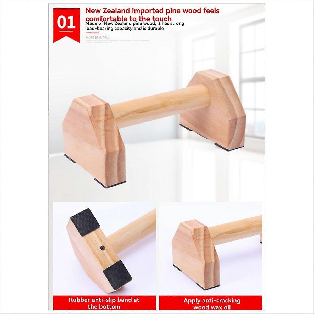 Pine Solid Wood Push-Up Non-Slip Handle Stand 40cm