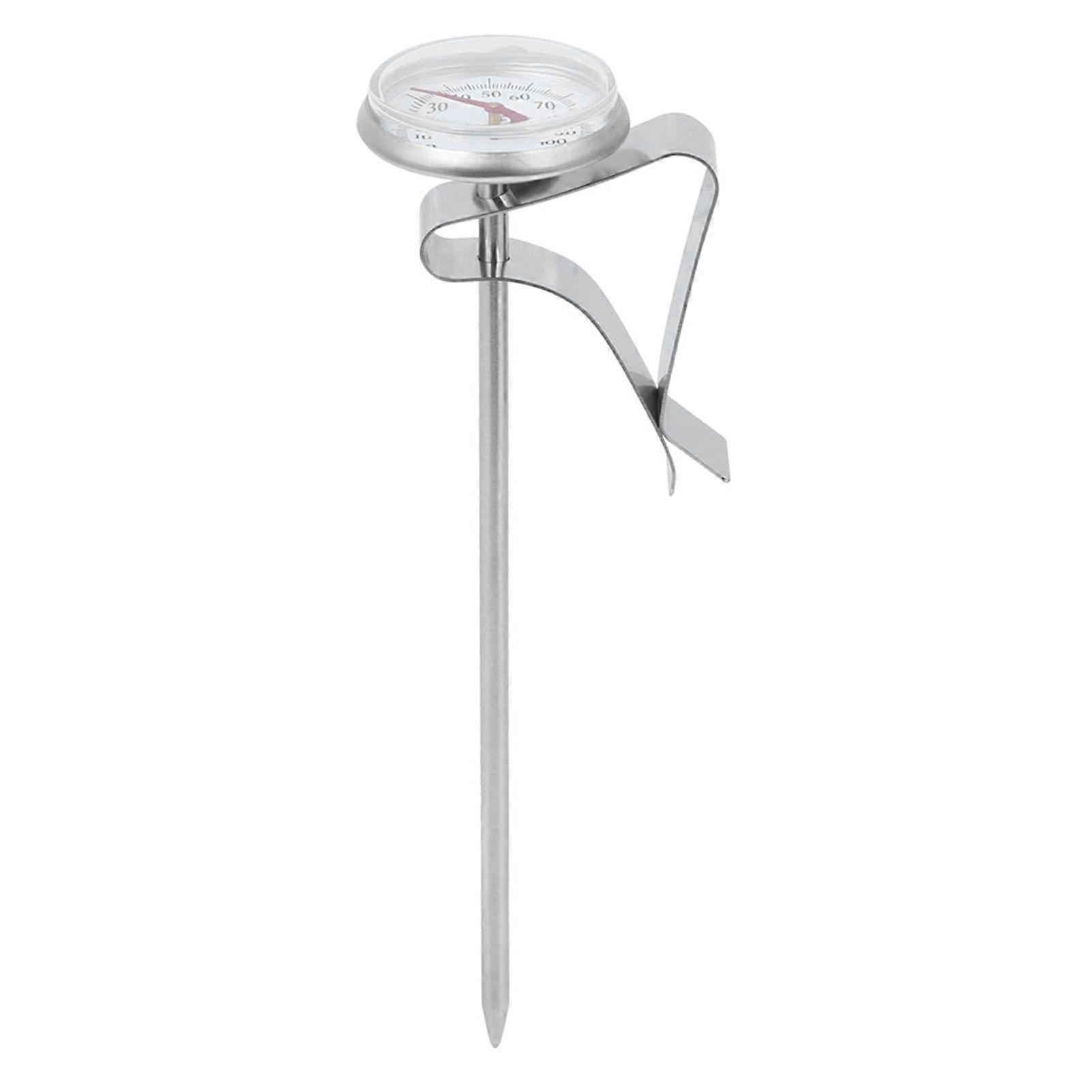 Coffee Thermometer Stainless Steel with Clip Fast Accurate Reading Large Dial for Milk Frothing