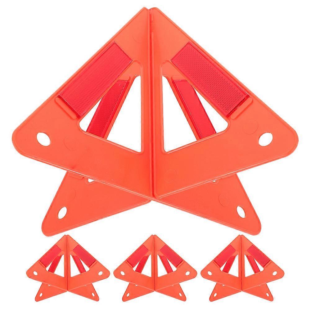 Reflective Triangle Warning Sign for Car Road Safety with 4Pcs Kit