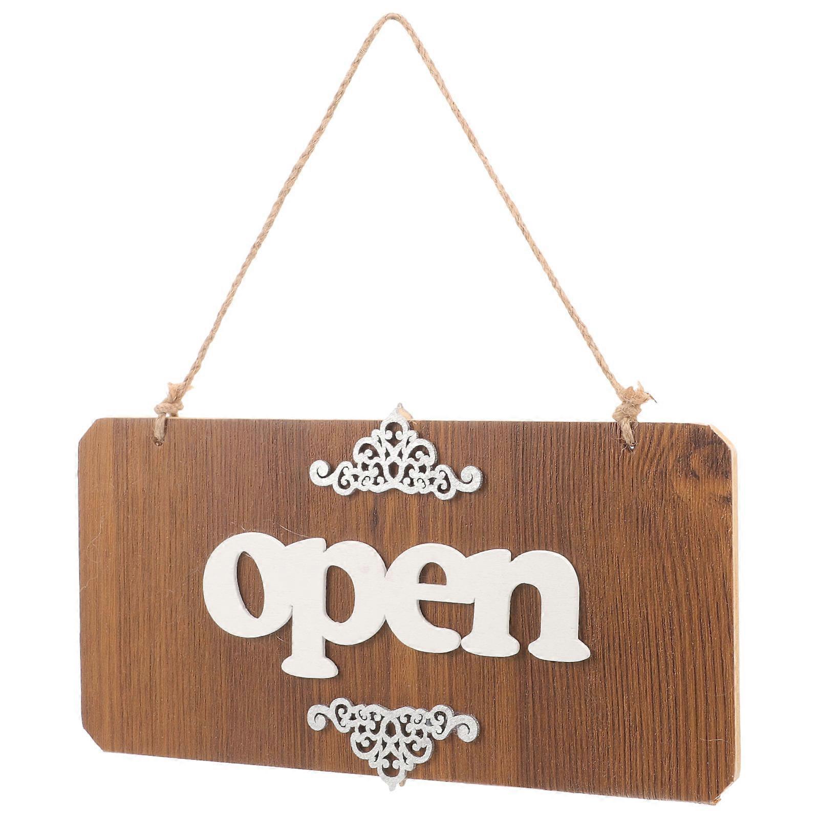 Open Closed Business Sign Wooden Door Hanging 3Pcs for Decor