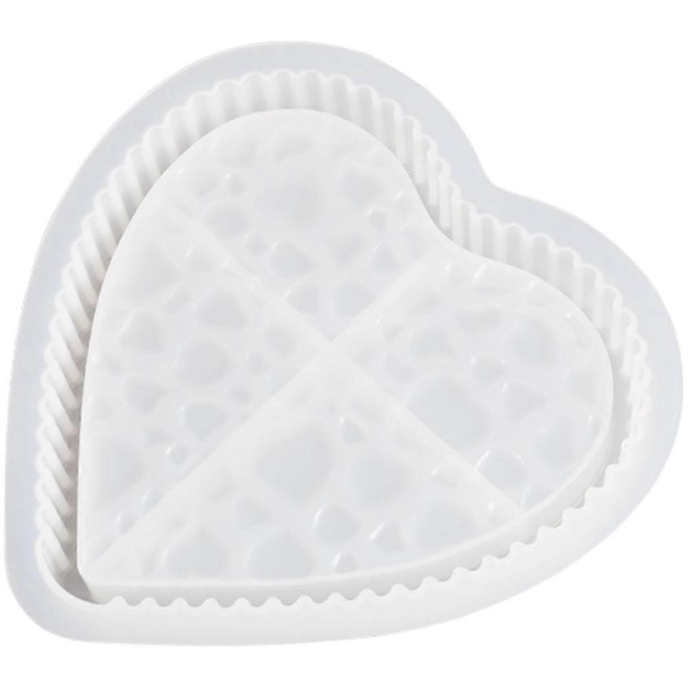 Heart Silicone Mold for Multi-Function DIY 4Pcs Durable White Tray Mold