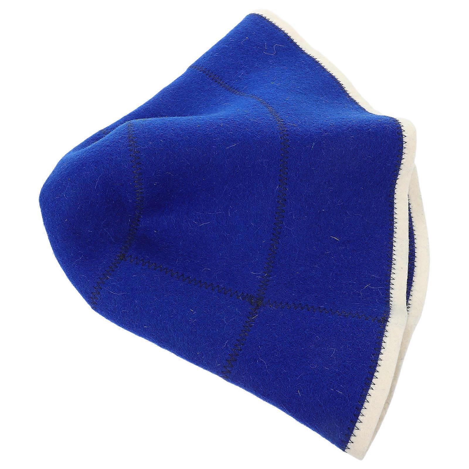 Wool Sauna Hat Comfortable Sauna Hat for Home Use 1 Piece Blue