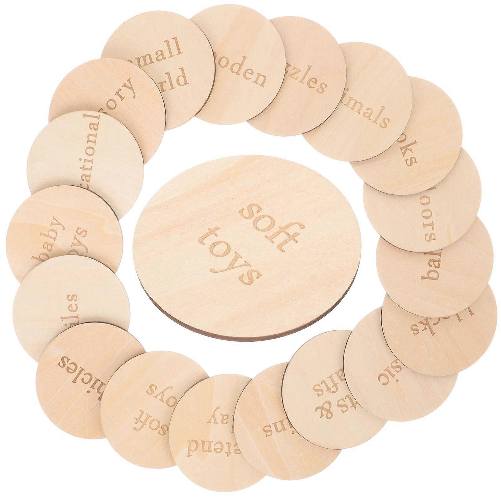 Decorative Wood Discs 72 Pcs Round Labels Ideal For Classroom Use And Theme Parties Organizing 7x7cm