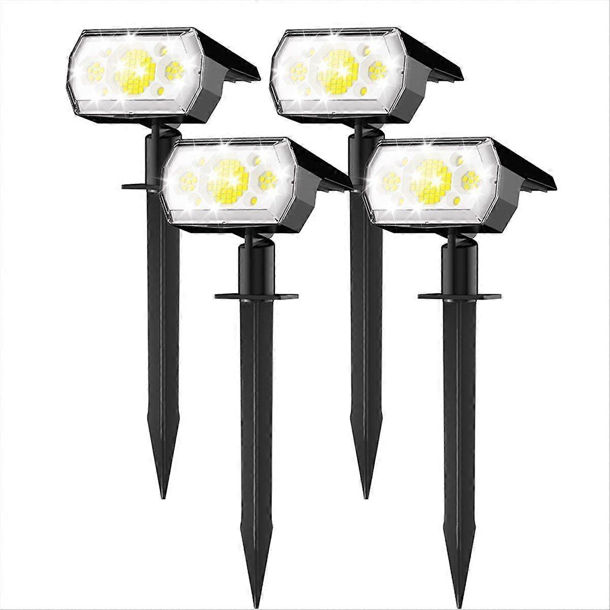 Solar Spot Lights Waterproof 2 in 1 Solar Powered Landscape Spotlights for Outside Yard Garden Tree