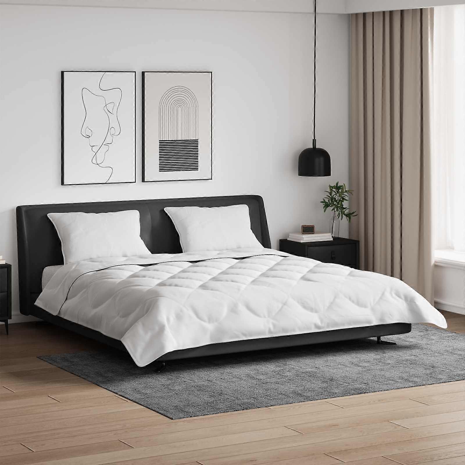 Bettdecke mit Kissen 3 pcs Weiß Mikrofaser