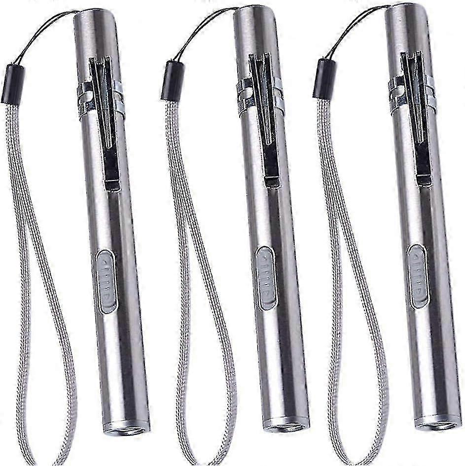 Rechargeable Pen Light for Nurses, 3 Pack LED Medical Flashlight with Clip