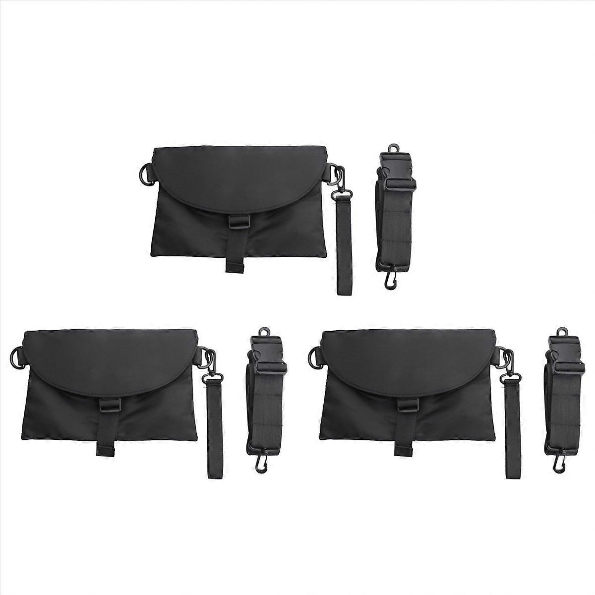 Men Messenger Nylon Waterproof Black Functional Zipper Bag