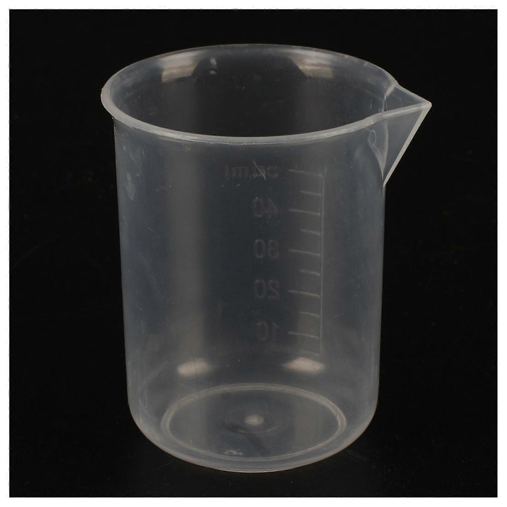 10 Pcs 50 Ml Laboratory Plastic Water Liquid Measuring Cup Transparent