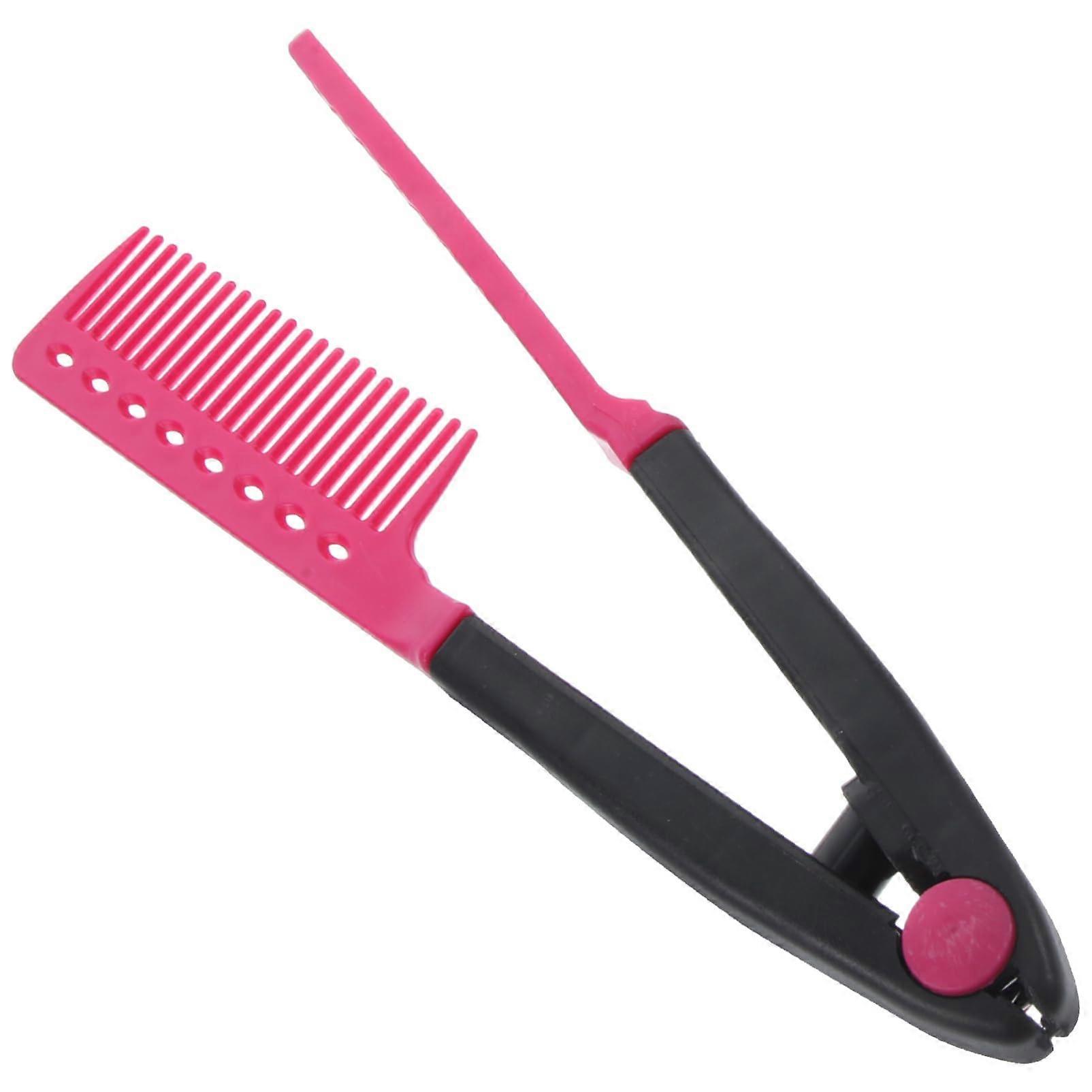Hair Straightening Comb V Shaped Foldable Design for Salon or Travel Use Durable Ergonomic Grip Random Color
