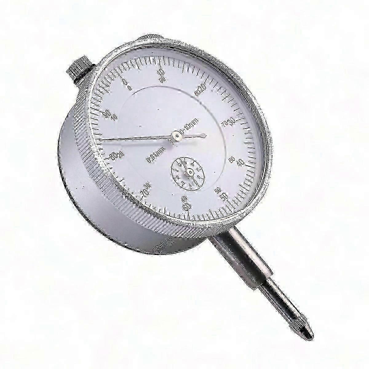 Mechanical Dial Test Indicator 0-10mm Range, Silver Dial Gauge With Probe