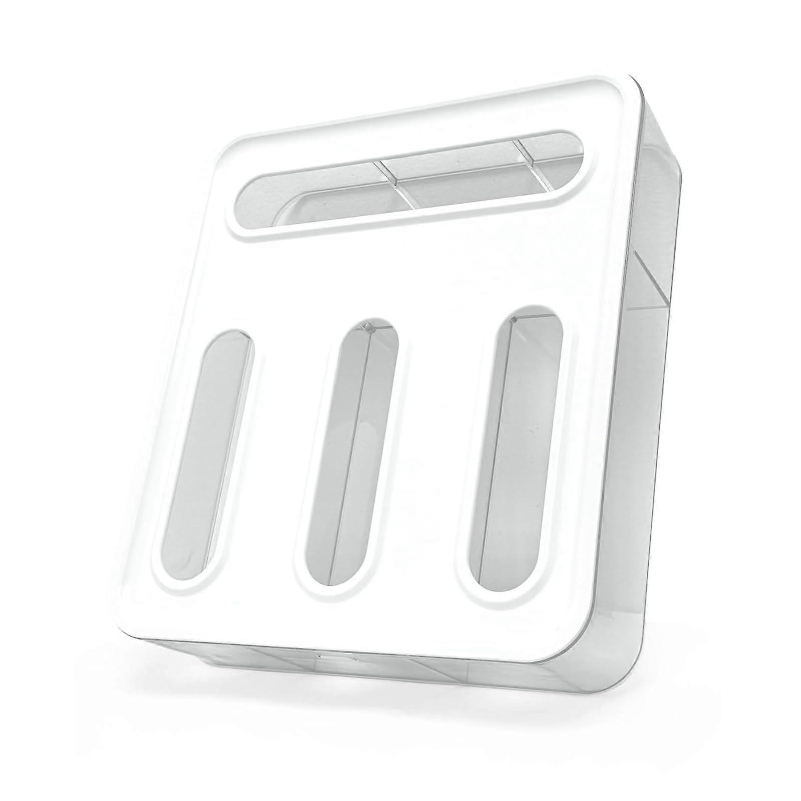 4 in 1 Ziplock Bag Organizer with Clear Acrylic Lid for Kitchen Drawer or Wall Mount Storage