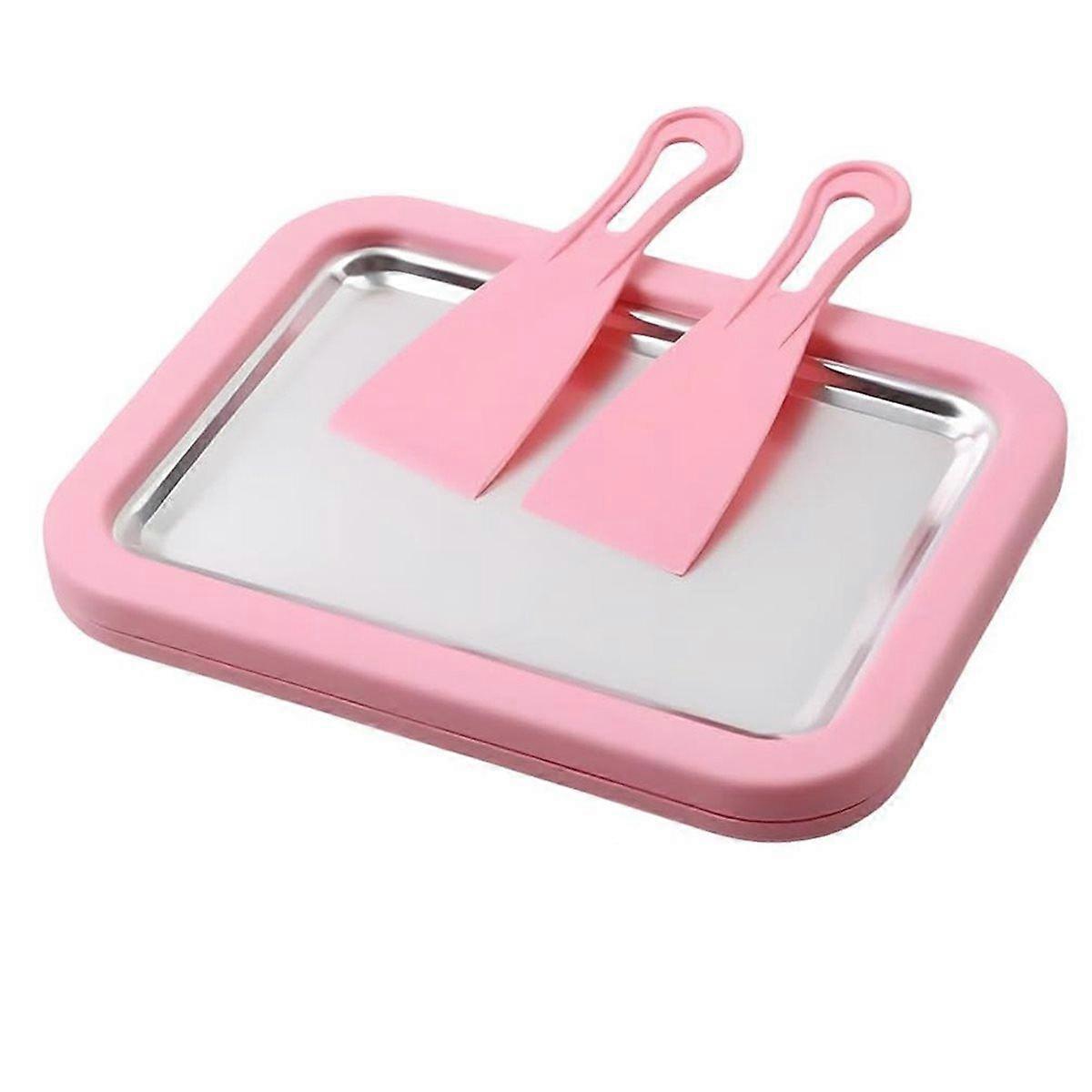 Rolled Ice Cream Maker Kit, At-Home Rolled Ice Cream Machine with Instant Freeze Tray & 2 Scrapers,