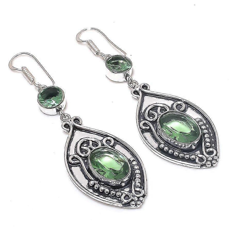 Tsavorite Gemstone 925 Sterling Silver Earring 2.76"