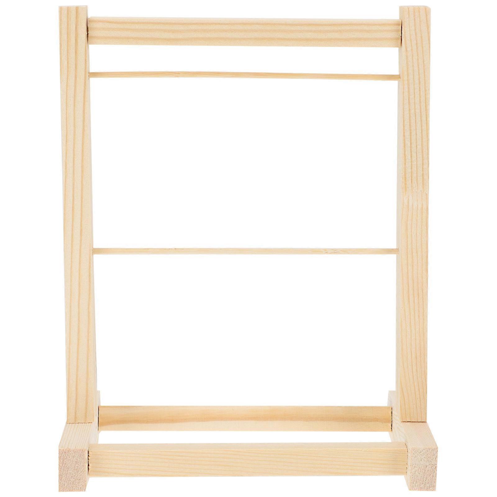 Mini Wooden Two-Layer Clothes Rack for Storage 1Pcs Doll Clothes Holder