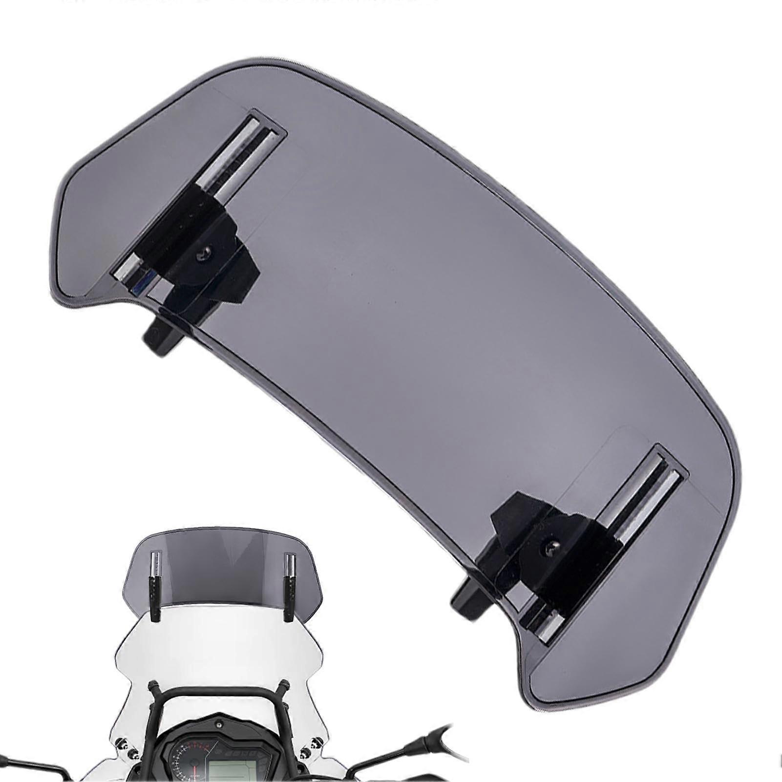 Adjustable Motorcycle Windshield Extension Acrylic Wind Deflector ClipOn for Racing Bikes Gray