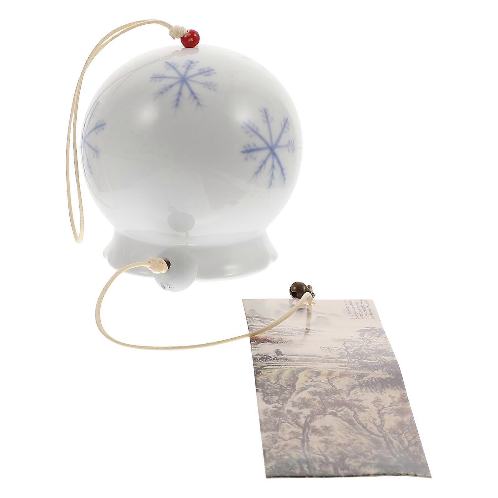 Snowflake Wind Chime Ceramic Wind Chime Pendant for Hanging Decor