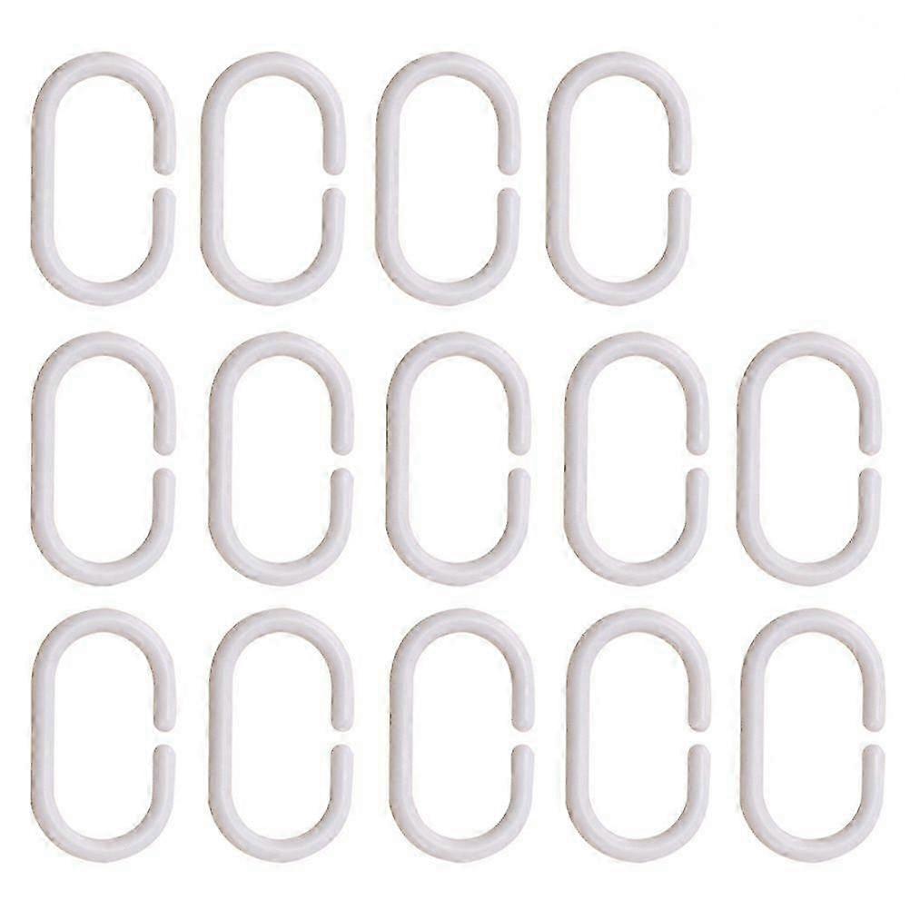 30pcs Plastic Shower Curtain C-shaped Rings Hooks Bath Drape Loop Clip Glide for Bathroom Window (White)