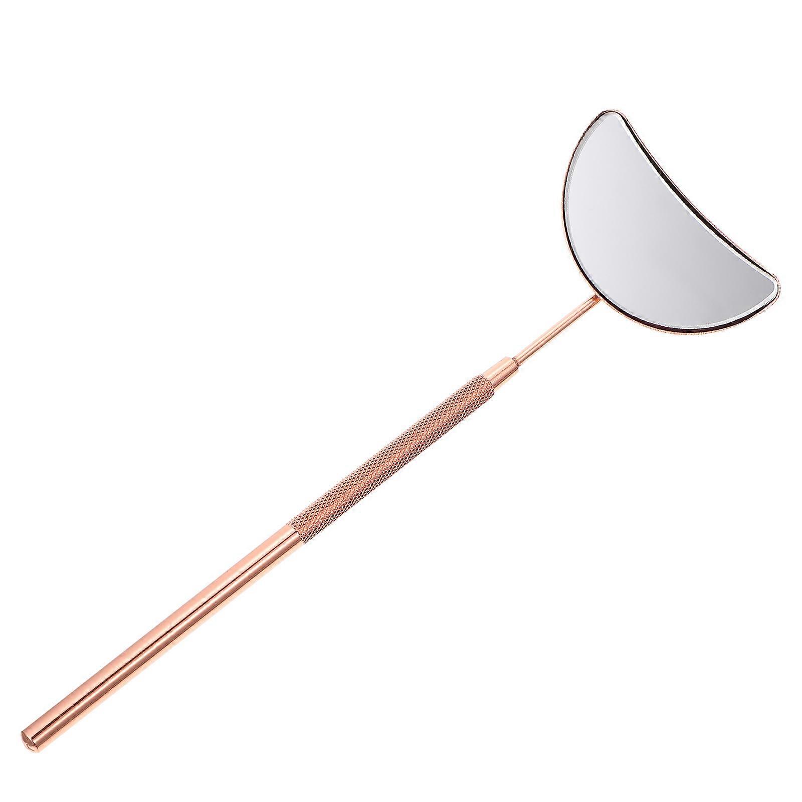 Eyelash Checking Mirror for Makeup Makeup Mirror 1Pcs Crescent Design Golden Material