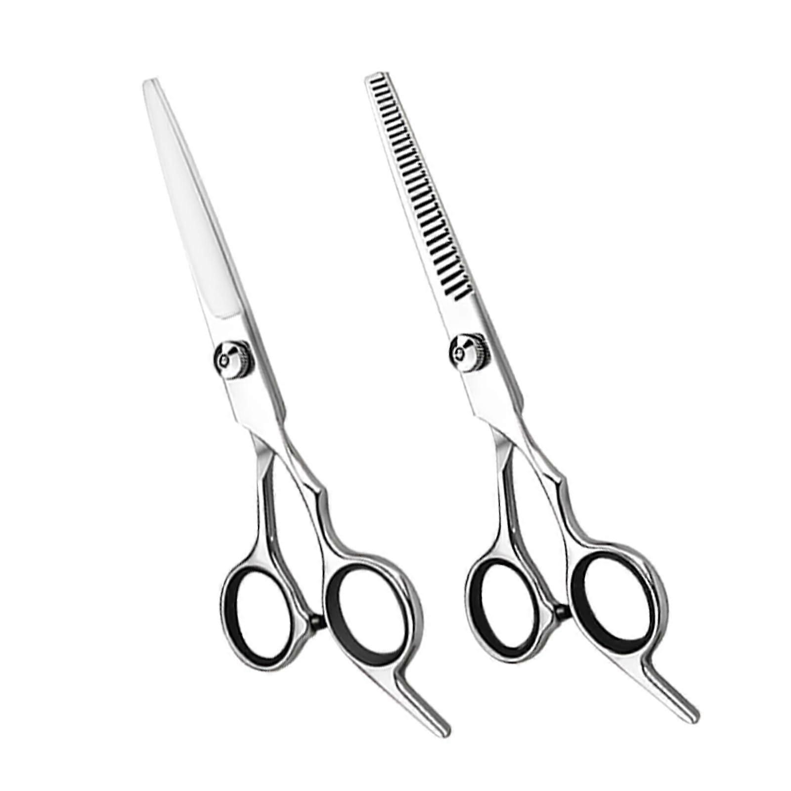 Professional Hair Cutting Scissors Set with Thinning Shears, Ergonomic Offset Handle, Salon Quality